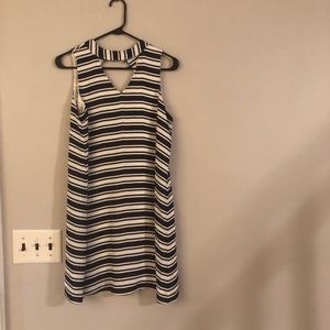 Blue and white stripped dress